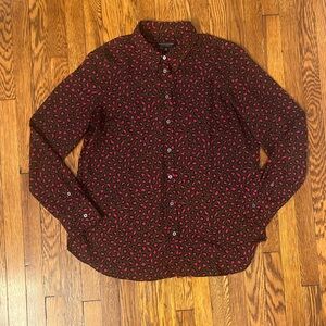 Banana Republic Pink and Brown Leopard Print Shirt